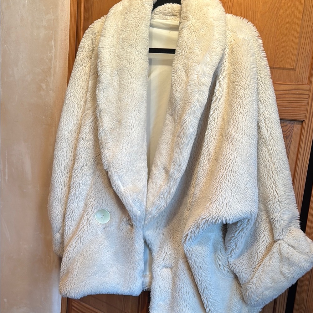 Luxurious Custom Made White Fur Coat